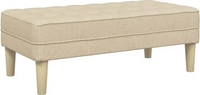 vidaXL παγκάκι με μαξιλάρι Κρεμ 113 x 57 x 39 εκ. ύφασμα