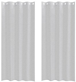 vidaXL Κουρτίνες με κουρτίνες 2 pcs Ανοιχτό γκρι 140x175cm Πολυεστέρας