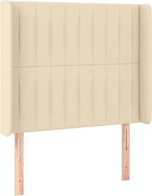 vidaXL Κρεβάτι Boxspring με Στρώμα &amp; LED Κρεμ 80x200 εκ. Υφασμάτινο