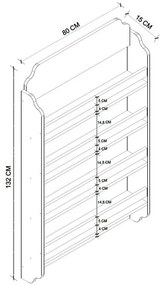 Επιτοίχια βιβλιοθήκη - ραφιέρα Montessori Megapap χρώμα sapphire oak 80x15x132εκ.