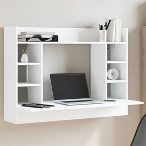 vidaXL Γραφείο Τοίχου Λευκό 105x48x75 εκ. από Επεξεργασμένο Ξύλο