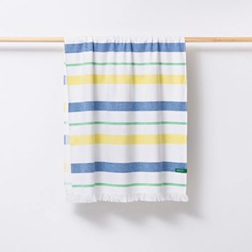 Πετσέτα Θαλάσσης - Παρεό Adda Blue - Yellow Benetton Beach 80x165cm 100% Cotton