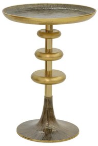 Side table Trego Inart gold-black metal D39x55cm 39x39x55 εκ.