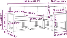 vidaXL Σειρά Καναπέ Εξωτερικού 4 τμχ. Φυσικό και Μπεζ Πολυεστέρας