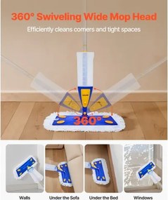 VEVOR Spray Mop Refillable Water Tank Washable Microfiber Pad for Hardwood Floor