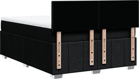 vidaXL Κρεβάτι Boxspring με Στρώμα Μαύρο 140x190 εκ. Υφασμάτινο