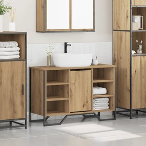 vidaXL Ντουλάπα Νιπτήρα Μπάνιου Καστανιά 91x35x60 εκ Επεξεργασμένο Ξύλο