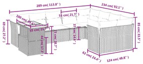 vidaXL Σαλόνι Κήπου Σετ 10 Τεμαχίων Μαύρο Συνθετικό Ρατάν με Μαξιλάρια