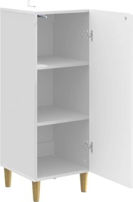 vidaXL Πλαϊνό γραφείο Γυαλιστερό Λευκό 33 x 34,5 x 90 εκ