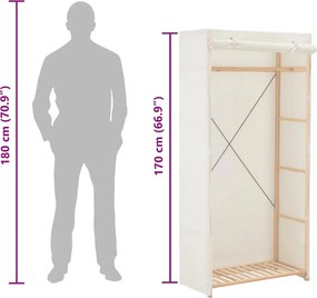 vidaXL Ντουλάπα Λευκή 79 x 40 x 170 εκ. Υφασμάτινη