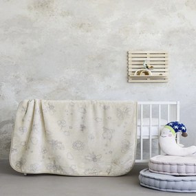 Κουβέρτα Βρεφική Βελουτέ Little Garden Beige Nima Αγκαλιάς Πολυέστερ