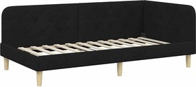 vidaXL Κρεβάτι Γωνίας Μαύρο 100 x 200 cm ύφασμα