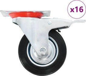 vidaXL Ρόδες Περιστρεφόμενες 16 τεμ. 100 χιλ.
