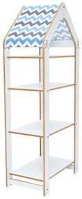 Ραφιέρα Montessori Zoilen II λευκό-μπλε mdf 50x30x120εκ