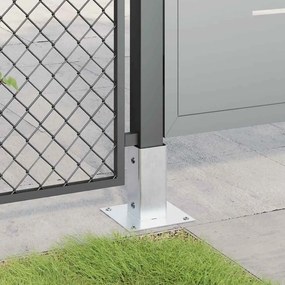vidaXL Βάσεις στύλων τετράγωνες 12 τεμάχια Ασημί Γαλβανισμένος χάλυβας