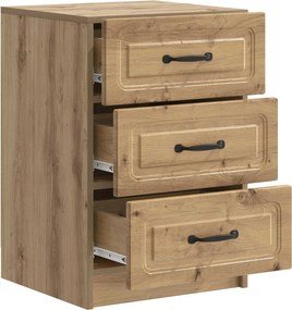 vidaXL Κομοδίνο Artisan Δρυς 43 x 41 x 63,5 εκ. Επεξεργασμένο Ξύλο