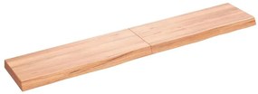 vidaXL Ράφι Τοίχου Ανοιχτό Καφέ 160x30x(2-6)εκ. Επεξ. Μασίφ Ξύλο Δρυός