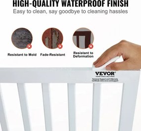 VEVOR Free Standing Dog Gate 24x80.3 inch Freestanding Pet Gate Foldable White