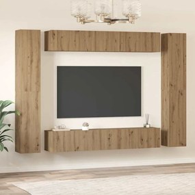 vidaXL Σετ επίπλου τηλεόρασης 10 pcs artisan δρυς 30.5 x 30 x 90 cm