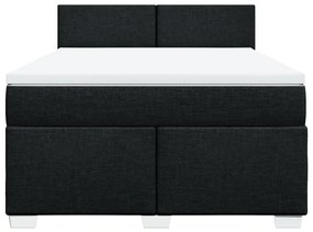 vidaXL Κρεβάτι Boxspring με Στρώμα Μαύρο 160x200 εκ. Υφασμάτινο