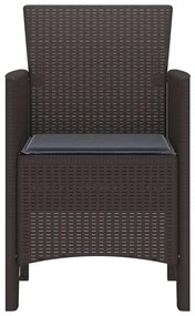 vidaXL Καρέκλες Κήπου 4 pcs Καφέ 53 x 49 x 85 εκ. Πλαστικό