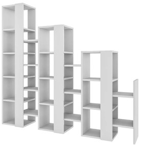 Βιβλιοθήκη μελαμίνης Lift Megapap χρώμα λευκό 163,5x29x151εκ.