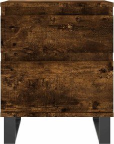 vidaXL Κομοδίνα 2 τεμ. Καπνιστή Δρυς 40 x 35 x 50 εκ. Επεξεργ. Ξύλο