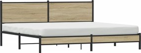vidaXL Σκελετός Κρεβ. Χωρίς Στρώμα Sonoma Δρυς 200x200 εκ. Μεταλλικό