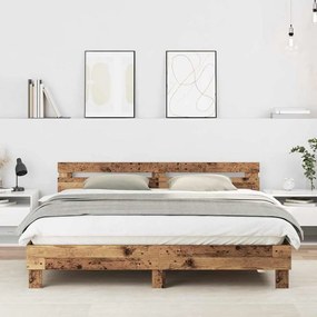 vidaXL Σκελετός Κρεβατιού Παλιό Ξύλο 180 x 200 cm Επεξεργασμένο ξύλο