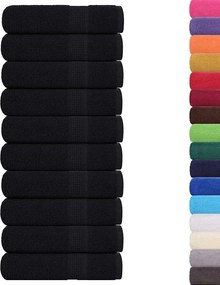 vidaXL Χειροπετσέτες FROGN 10 τεμ. Μαύρες 50x100 εκ. 360 γρ./μ²