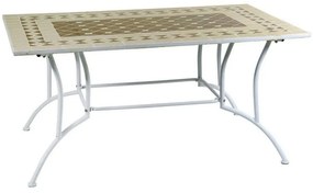 Τραπέζι Μεταλλικό Mosaic 150x90x75cm TC013-WP White