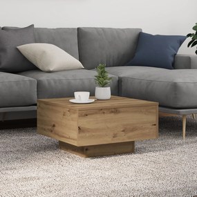 Τραπέζι Καφέ με LED Φώτα Artisan Oak 55x55x31 εκ