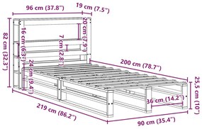 ΣΚΕΛΕΤΟΣ ΚΡΕΒΑΤΙΟΥ ΧΩΡΙΣ ΣΤΡΩΜΑ 90X200 ΕΚ ΜΑΣΙΦ ΞΥΛΟ ΠΕΥΚΟΥ 3306486