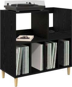 vidaXL Βάση πικάπ Μαύρη Δρυς 82 x 39,5 x 82,5 εκ Επεξεργασμένο Ξύλο