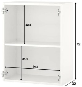 Κρεμαστό Ντουλάπι Κουζίνας EMMA Σονόμα 60x32x72 εκ.