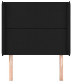 vidaXL Κεφαλάρι με Πτερύγια Μαύρο 103x16x118/128 εκ. Συνθ. Δέρμα