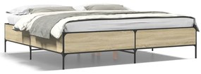 vidaXL Πλαίσιο Κρεβατιού Sonoma Δρυς 180x200 εκ. Επεξ. Ξύλο & Μέταλλο
