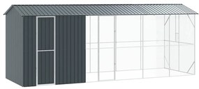 vidaXL Κλουβί Πουλιών Ανθρακί 645 x 208 x 247 εκ Γαλβανισμένος χάλυβας