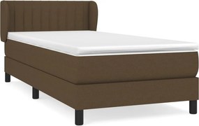 vidaXL Κρεβάτι Boxspring με Στρώμα Σκούρο Καφέ 100x200 εκ. Υφασμάτινο