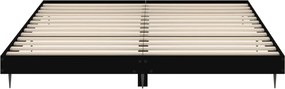 vidaXL Πλαίσιο Κρεβατιού Μαύρο 200x200 εκ. Επεξεργ. Ξύλο