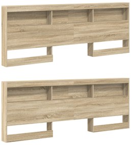 vidaXL Κρεβάτι Βιβλιοθήκης Sonoma Oak 180x200 εκ. Από Κατασκευασμένο Ξύλο
