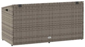 vidaXL κουτί αποθήκευσης κήπου γκρι 110x50x58 cm Poly Rattan