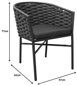 Καρέκλα - Πολυθρόνα Noevo αλουμινίου-pp στοιβαζόμενη με λευκό σκελετό και μαξιλάρι 57x62x77 εκ. 57x62x76 εκ.