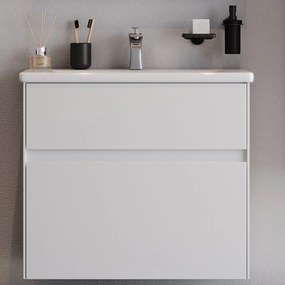 Έπιπλο Μπάνιου Πάγκος Με Νιπτήρα Malaga 65 S3BMAL065WHT 65×45.5x72cm White Κεραμικό,Mdf