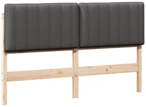 vidaXL Ταπετσαρισμένο κεφαλάρι με κεφαλάρι Καφέ και Σκούρο Γκρι 160 cm