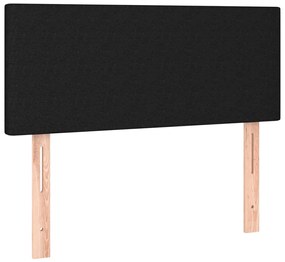 vidaXL Κρεβάτι Boxspring με Στρώμα &amp; LED Μαύρο 80x200 εκ. Υφασμάτινο