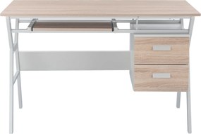 ΓΡΑΦΕΙΟ VITINO HM2130.01 ΜΕΛΑΜΙΝΗ-ΜΕΤΑΛΛΟ ΣΕ SONAMA-ΛΕΥΚΟ 120X60X76εκ.