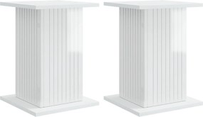 vidaXL Βάση φυτών 2 pcs Γυαλιστερό Λευκό 30,5 x 30 x 43 εκ