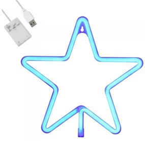 Διακοσμητικό Φωτιστικό Neon Led Star H27,5 Φ27,5 Globostar 78583 Μπλε