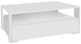 Τραπεζάκι σαλονιού Balina Megapap από μελαμίνη χρώμα λευκό 110x60x40εκ.